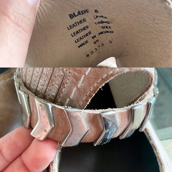 Freebird Boot Blade Slip-On Ankle Chevron Leather Western Almond-Toe Taupe 8 GUC - Picture 6 of 12